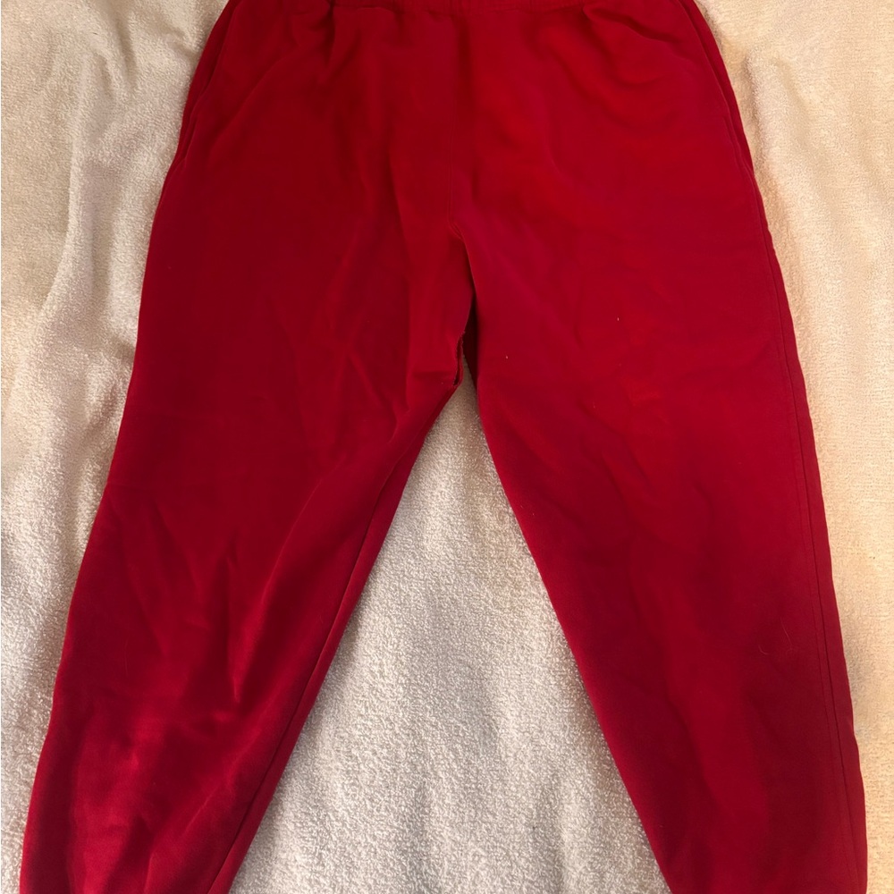 Lands' End Red Jogger Sweatpants Soft Cotton